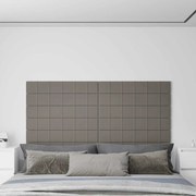 vidaXL Painel de parede 12 pcs 90x15 cm veludo 1,62 m² cor cinza-claro