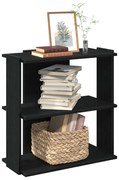 vidaXL Estante c/ 3 prateleiras 60x30x60 cm derivados de madeira preto