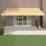 vidaXL Toldo retrátil automático 5x3 m amarelo e branco