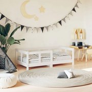 vidaXL Estrutura de cama infantil 70x140 cm pinho maciço branco