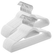 Cabides de veludo SONGMICS, pacote com 50, cabides antiderrapantes, 0,6 cm de espessura, economizadores de espaço, ganchos giratórios de 360°, 43,5 cm de comprimento, para casaco, jaqueta, camisa, vestido, calças, branco CRF020W02