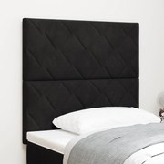 vidaXL Cabeceira em veludo preto com blocos de diamante - 90 cm