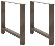 vidaXL Pés para mesa de jantar em aço natural, 2 peças, 90x (72-73) cm, aço