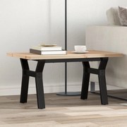 vidaXL Mesa de centro estrutura em Y 80x50x40,5 cm pinho/aço
