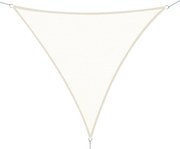 Outsunny Vela de Sombra Triangular 5x5x5 m Toldo Vela de Poliéster com Proteção UV Aneis em Forma de D e Cordas para Jardim Pátio Piscina Creme