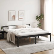 Estrutura de cama super king 180x200 cm pinho maciço preto