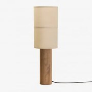 Luminária De Mesa Em Madeira De Manga Carolina Madeira De Manga & Gardénia Branca Ø20 Cm - ↑35 Cm Olinda - Sklum