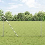 vidaXL Cerca com Postes Prateado 1.5 x 10 m Aço revestido de PVC