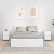 vidaXL Mesas de cabeceira com gaveta 2 pcs Branco 30,5 x 30 x 43 cm