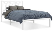 Estrutura de cama com cabeceira 100x200 cm metal branco