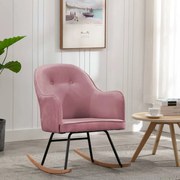 vidaXL Cadeira de baloiço veludo rosa
