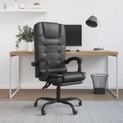 vidaXL Cadeira massagens escritório reclinável couro artificial preto