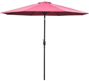 Outsunny Chapéu de Sol de Jardim Ø295x250cm com Manivela Chapéu de Sol Exterior com Mecanismo de Inclinação e Mastro Desmontável de Metal para Terraço Piscina Pátio Vinho