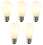 Conjunto de 5 Lâmpadas LED reguláveis E27 vidro opal 7W 806 lm 2200K