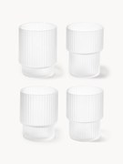 Copos pequenos artesanais com padrão em relevo, 60 ml, conjunto de 4