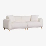 Sofá De 3 Lugares Em Eracli Bouclé Caracóis Blanco - Sklum