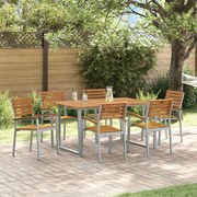 vidaXL Conjunto de Jantar para Jardim com 7 Peças em Madeira de Acácia e Metal