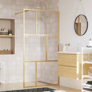 vidaXL Divisória de chuveiro 100x195 cm vidro transparente ESG dourado