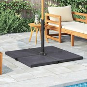 vidaXL Base para guarda-sol quadrada em granito 25 kg preto
