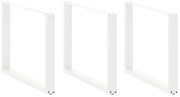 vidaXL Pés de mesa de jantar em forma de U, 3 peças, branco, 100x (72-73) cm, aço