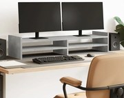 vidaXL Suporte para monitor derivados de madeira cinzento cimento
