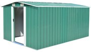 vidaXL Abrigo de jardim 257x392x181 cm metal verde