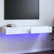 vidaXL Móvel de TV com luzes LED 120x35x15,5 cm branco