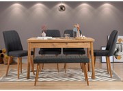 Conjunto de Mesa e Cadeiras Costa – Pinho Atlântico e Antracite – Mesa