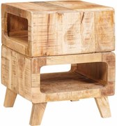 vidaXL Mesa de apoio Castanho 40 x 40 x 49 cm Madeira de manga maciça