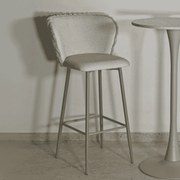 CONJUNTO DE 2 BANCOS DE BAR ALASKA CREME 55X58X106 CM (ALTURA DO ASSENTO CM 77)