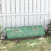 Mini Estufa para Cultivo de Plantas com 4 Janelas Estrutura em Aço e Cobertura de PE Anti-UV 200x80x45 cm Verde