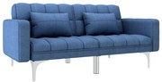 vidaXL Sofá-cama tecido azul