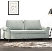 vidaXL Sofá de 2 lugares 140 cm veludo cinza-claro