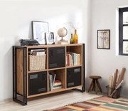 Estante Cosmo – Pinho Atlântico Preto – 126x89x35 cm