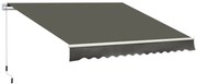 Toldo Manual Retrátil 350x250 cm Toldo para Varanda com Manivela de Me
