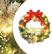 vidaXL Grinalda de Natal com 20 luzes LED 45 cm verde