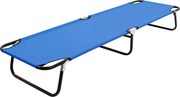 vidaXL Espreguiçadeira/cama dobrável aço azul