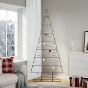 vidaXL Árvore de Natal para decoração 210 cm metal preto