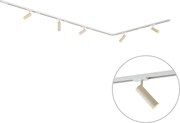 Sistema de calhas de iluminação moderno com 5 focos branco com bege 1-fase GU10 35mm - Iconic Jeana Luxe