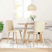 vidaXL Cadeiras de jantar 2 pcs tecido cor creme