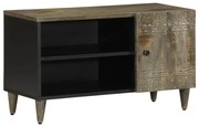 vidaXL Móvel TV cinzento claro 80x31,5x46 cm madeira mangueira maciça