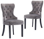 vidaXL Cadeiras de jantar 2 pcs veludo cinzento