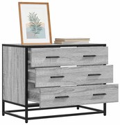 vidaXL Armário de gavetas 70x41x56 cm deriv. madeira cinzento sonoma