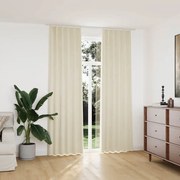 vidaXL Cortinas blackout com ganchos 2 pcs 140x245 cm veludo cor creme