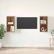 vidaXL Gabinete de TV de Parede 2 pcs Madeira Antiga 37 x 37 x 72 cm
