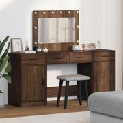 Conjunto de cómoda de 3 peças com LED - Carvalho preto em madeira enge
