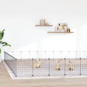 vidaXL Gaiola p/ animais de 60 painéis c/ porta 35x35 cm aço preto