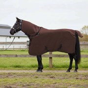 vidaXL Cobertor de Cavalo Marrom Escuro Completo Poliéster