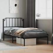 vidaXL Estrutura de cama com cabeceira 100x200 cm metal preto