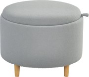 HOMCOM Puff estofado, Teddyfleece, espaço de arrumação oculto, tampa reversível, 56 cm x 56 cm x 42 cm, Cinza | Aosom Portugal